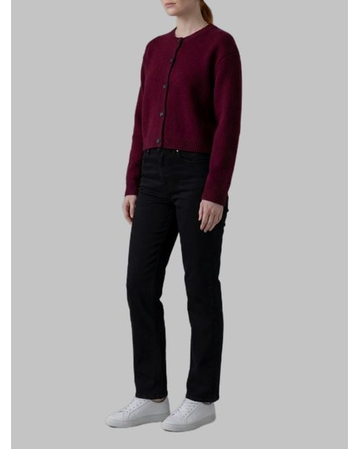 Lisa Yang Red Deep Plum Emmylou Cardigan Jacket