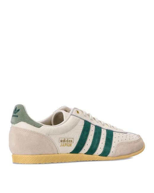 Adidas Originals Green Japan Leather Sneakers With Suede Inserts