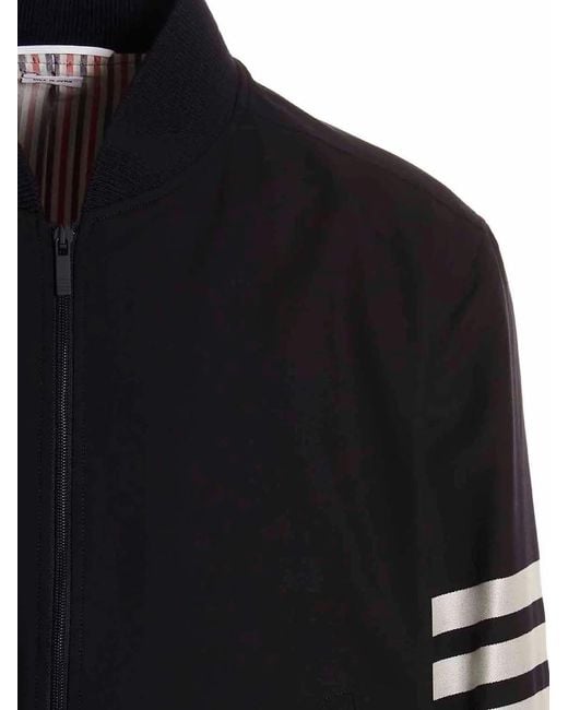 Thom Browne Black Bomber '4 Bar' for men