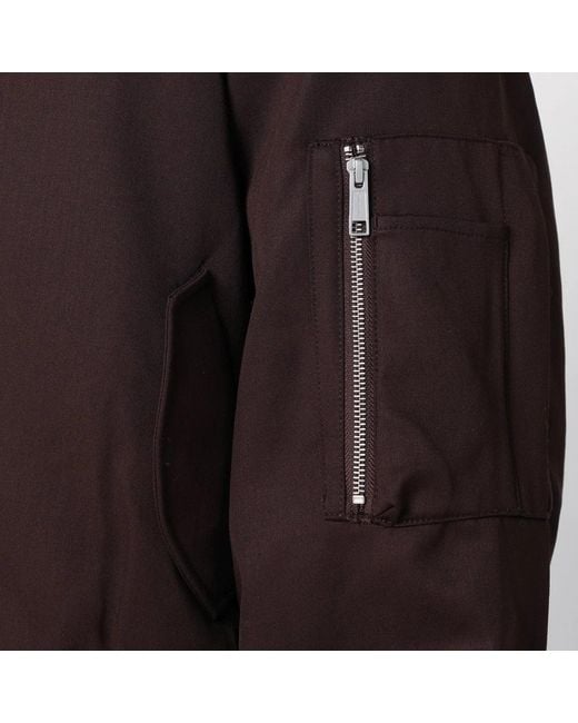 Entire studios Brown Dark Zip-Up Bomber Jacket for men