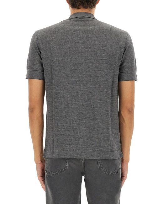 Zegna Gray Cotton Blend Polo Shirt for men