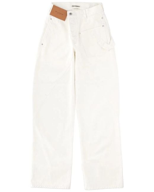 J.W. Anderson White Jeans With Logo Patch