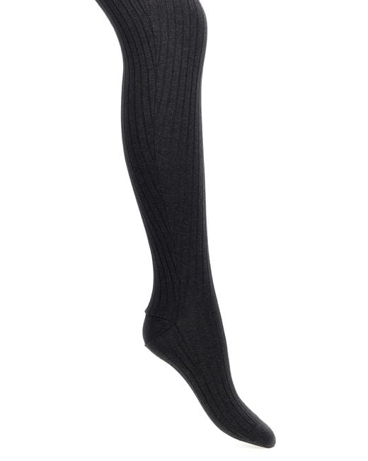 Prada Black Ribbed Tights
