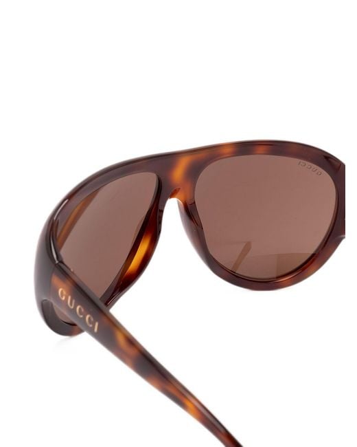 Gucci Brown Acetate Oval Sunglasses