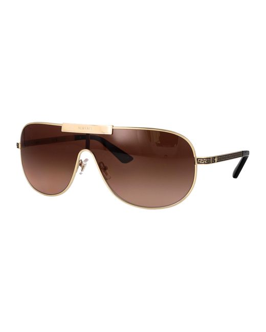 Versace Brown Metal Sunglasses for men