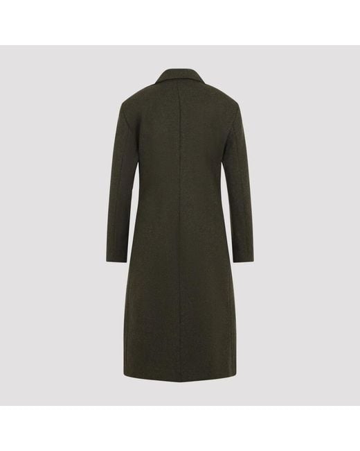 Jil Sander Black Thyme Slim Straight Knee-Lenght Coat
