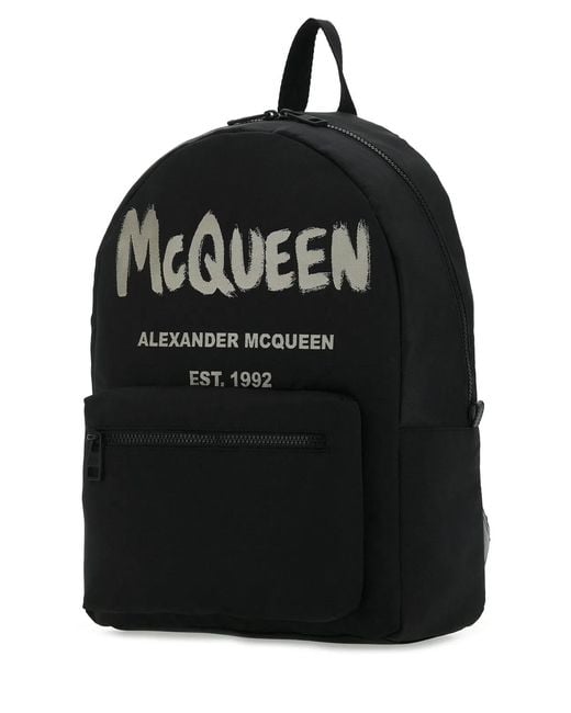 McQueen Black Zaino for men