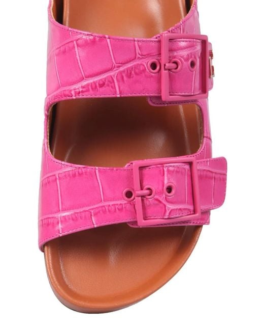 L'Autre Chose Pink Sandals With Coconut Print Leather