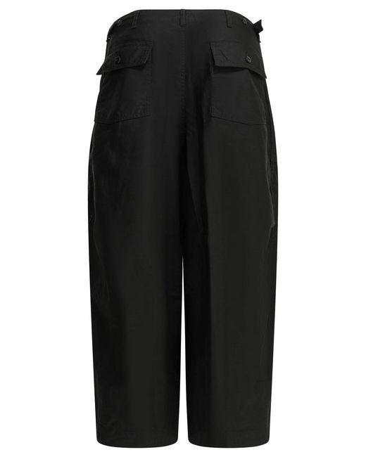 Needles Black Fatigue Cotton Parachute Pants for men