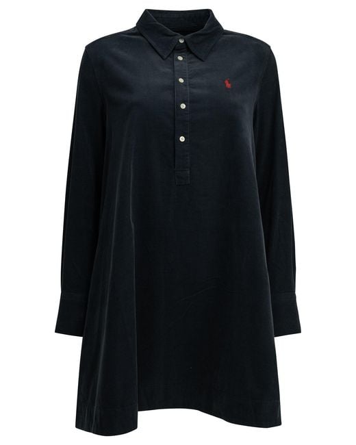 Polo Ralph Lauren Black Cotton Short Shirtdress