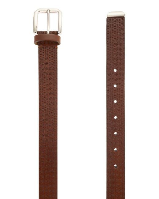 Brunello Cucinelli Brown Micro-Perforated Leather Belt for men