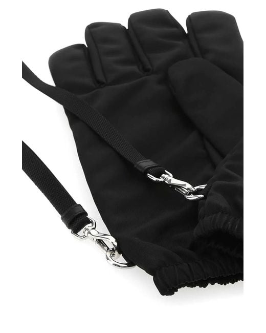 Prada Black Re-Nylon Gloves for men