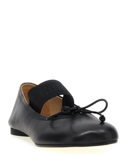 MM6 by Maison Margiela Black 'Anatomic' Ballet Flats