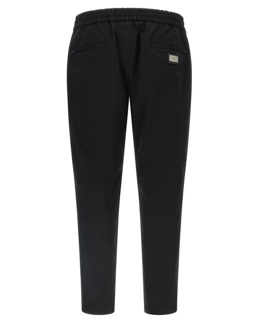 Dolce & Gabbana Black Dolce & Gabbana Logo Plaque Pants for men