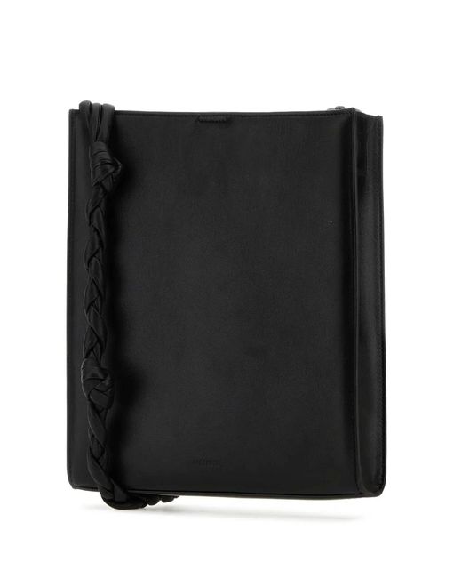Jil Sander Black Leather Medium Tangle Shoulder Bag