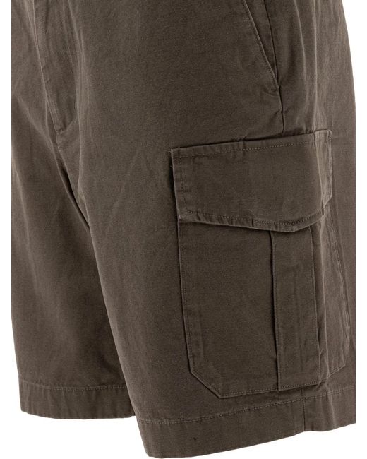 Vince Gray Cotton And Linen Cargo Shorts for men