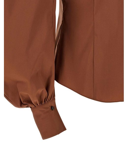 Brunello Cucinelli Brown Cotton Blouse