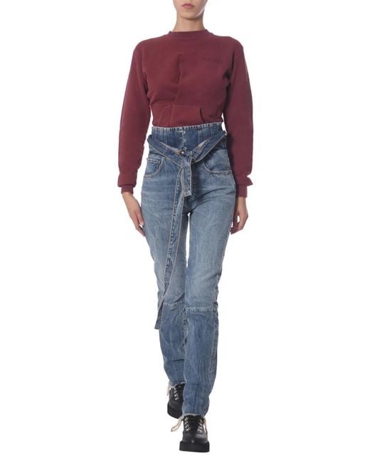 Unravel Project Red Crew Neck Sweatshirt