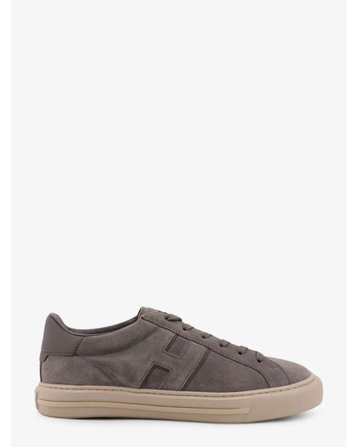 Hogan Brown H691 Allacciato H Suede Low-Top Sneakers for men