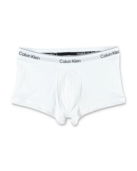 Calvin Klein White Cotton Blend 3-Pack Low Rise Trunks for men