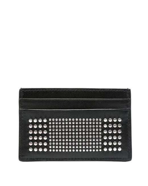McQueen Black Leather Card Holder for men