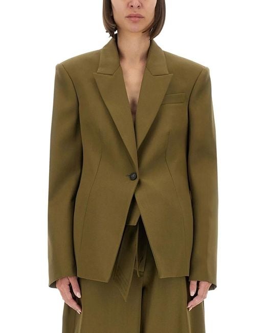The Attico Green Gabardine Jacket