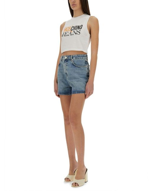 Moschino Blue Solid Shorts
