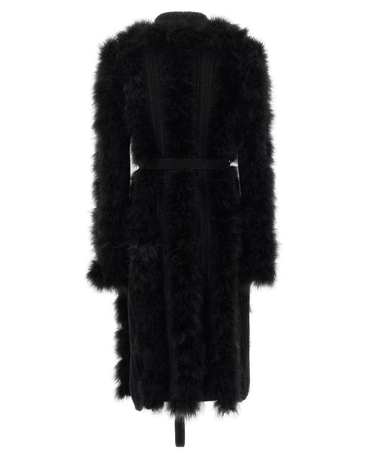 The Attico Black Dressing Gown Coat