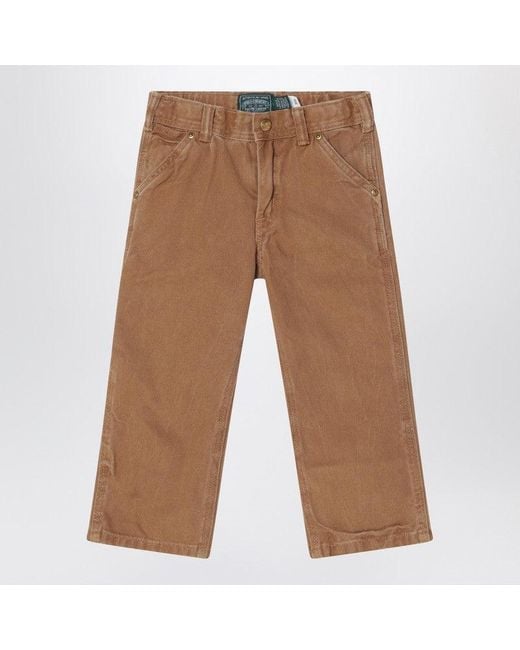 Polo Ralph Lauren Brown Vintage-Effect Cotton Trousers for men
