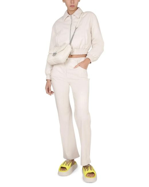 MSGM White High Waist Pants