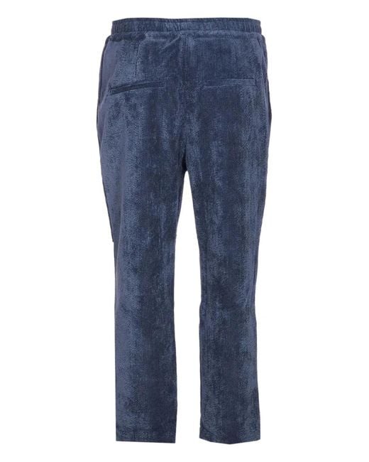FAMILY FIRST Blue Chino Velvet Trousers for men
