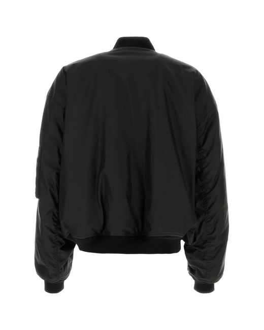 Balenciaga Black Nylon X Automobili Lamborghini Bomber Jacket for men