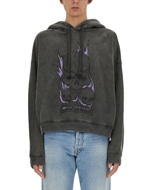 Acne Black Skull Print Sweatshirt