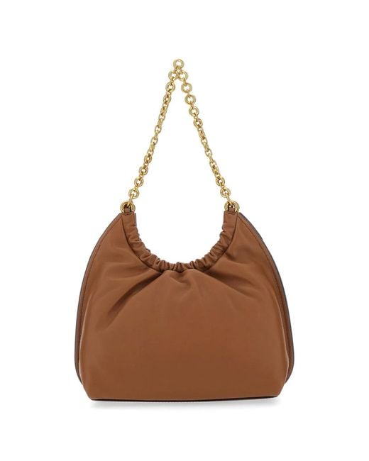 Michael Kors Brown Chain Strap Gathered Bag
