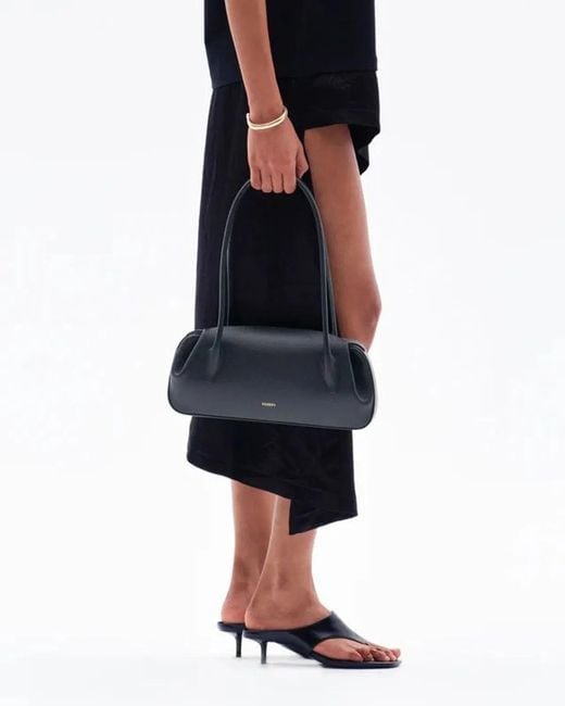 Yuzefi Black Oyster Shoulder Bag Leather