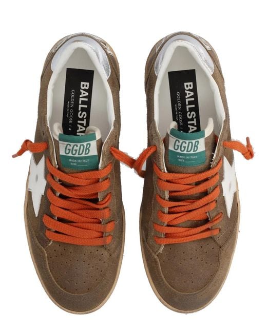 Golden Goose Deluxe Brand Brown Ballstar Waxed Suede Upper Toe Tong for men