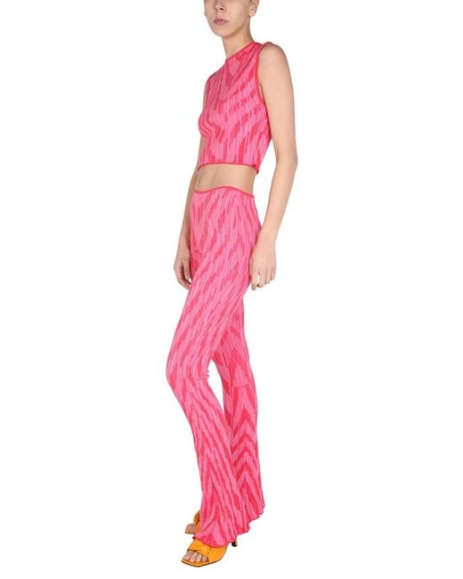 Philosophy Di Lorenzo Serafini Pink Striped Pattern Pants