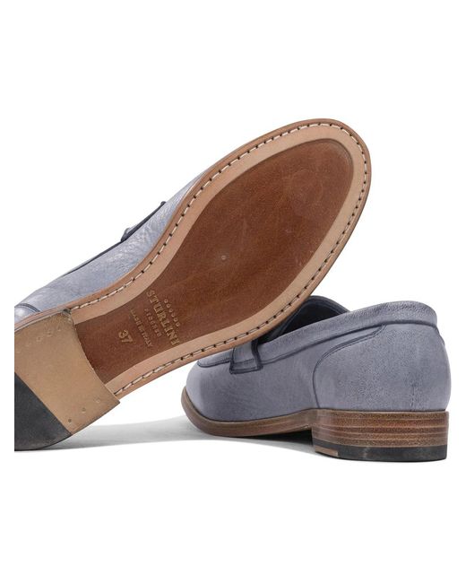 Sturlini Gray Leather Loafers