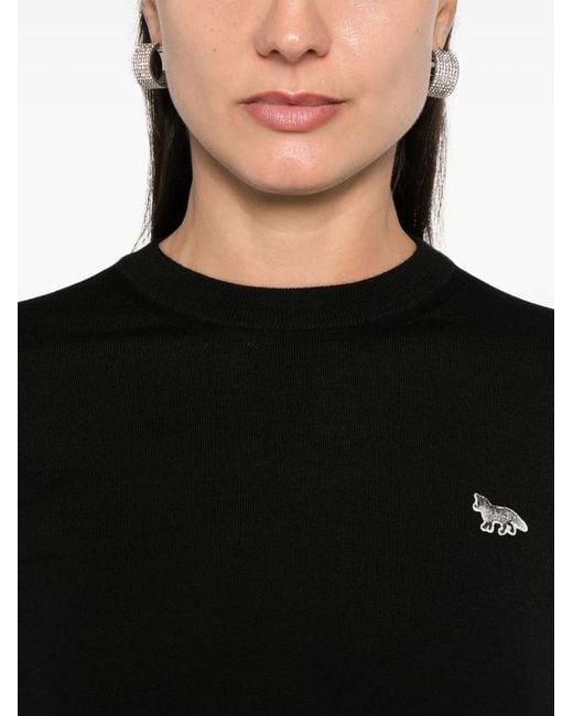 Maison Kitsuné Black Maison Kitsuné Cozy Woolen Sweater