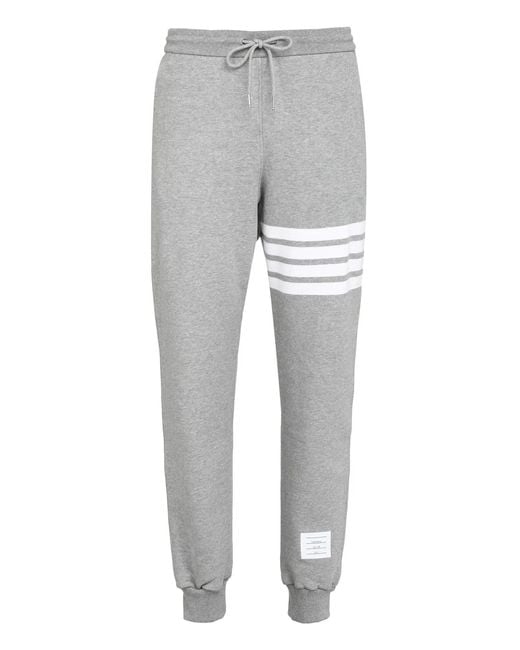 Thom Browne Gray 100% Cotton Comfortable Trousers for men