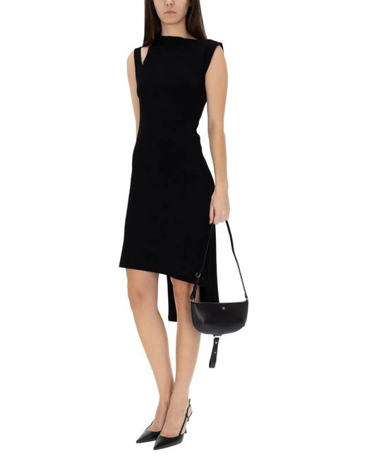 Courreges Black Courregès Ribbed Oblique Dress