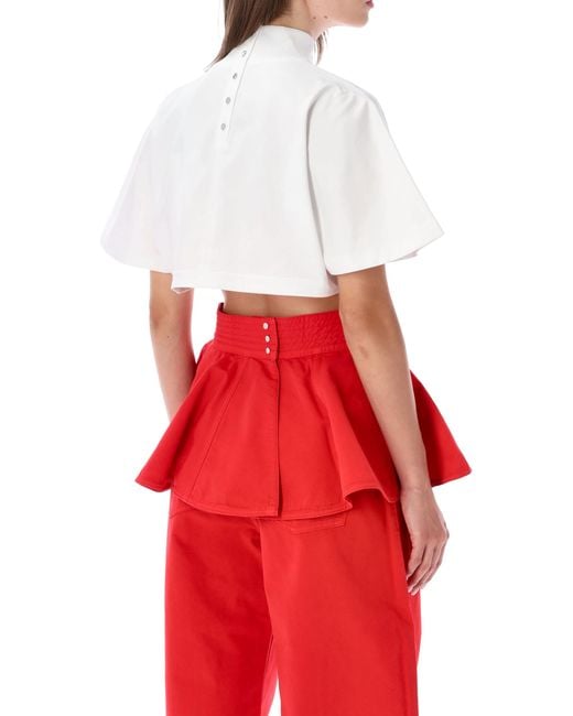 Alaïa Red Alaia Highneck Tshirt Cotton Jersey