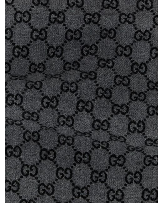 Gucci Black Gg Jacquard Scarf for men