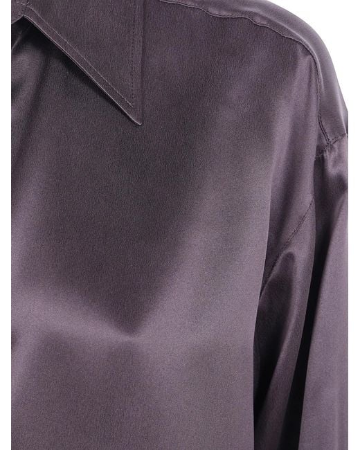 Tom Ford Purple Peach Feel Silk Satine Polo Shirt