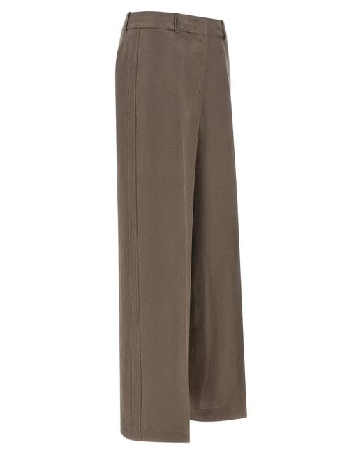Peserico Brown Linen Trousers