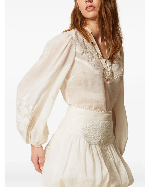 Twinset Natural Lace Detail Skirt