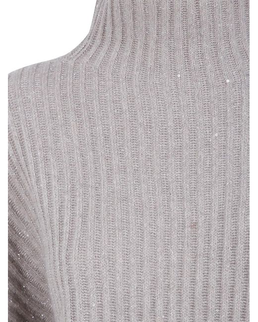 Brunello Cucinelli Gray Turtleneck Sweater