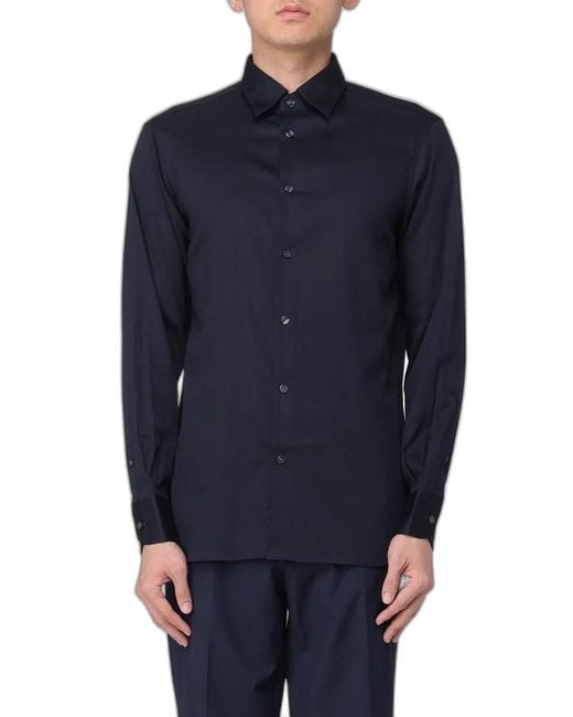 Emporio Armani Blue Cotton Shirt for men