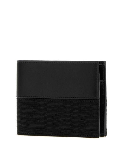 Fendi Black Bi-Fold Coin Wa Vit.Grace/Ff for men
