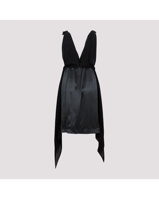 Bottega Veneta Black Silk Midi-Dress
